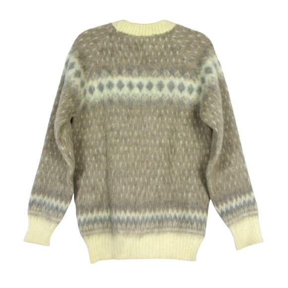 Icelandic by Ge-ka  Fair Isle Vintage Wool Crew Neck Sweater XL Made in England - Picture 3 of 7